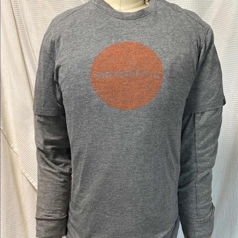 Vintage Merrel Gray and Orange Long Sleeve Tee
